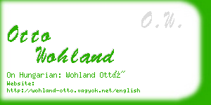 otto wohland business card